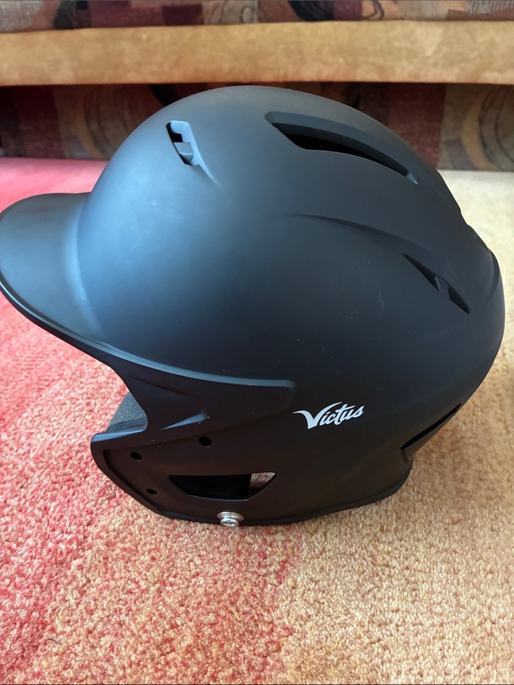 Youth Matte Black Protective Helmet - Victus-size 6-6 5/8"